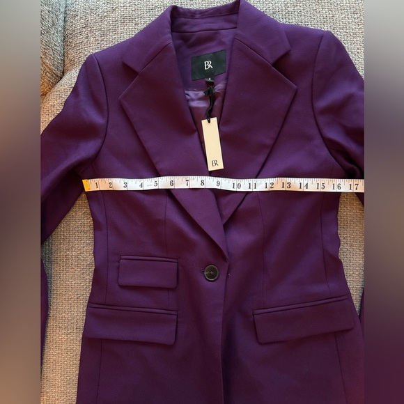 Banana Republic Lido Sculpted Wool Blazer Size 2 Deep Purple NWT - Picture 10 of 16